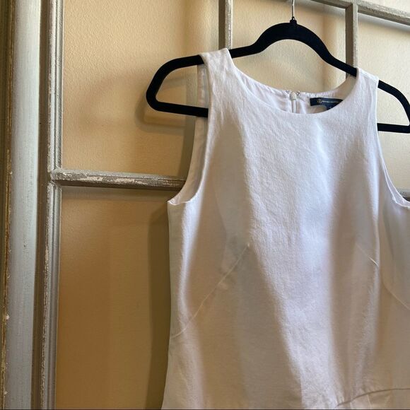 BROOKS Bothers-White Cotton Blend Lace Bottom Detail Vacation Midi Dress - Picture 4 of 12